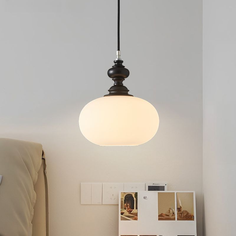 $120 Modern Cord Polygonal Pendant Lamp Adapted for Led & Incandescent/ Fluorescent with Chalk Glass Shade