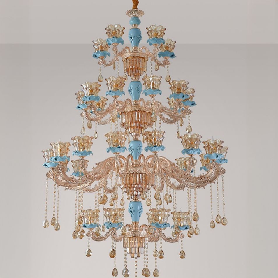 $800 Champagne Crystal Chandelier with Adjustable Height