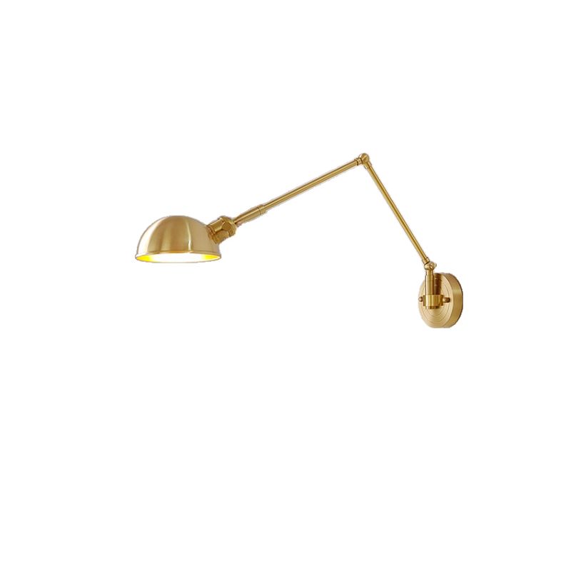 $160 Swing Arm Wall Light with Metallic Copper Metal Shade, Gold