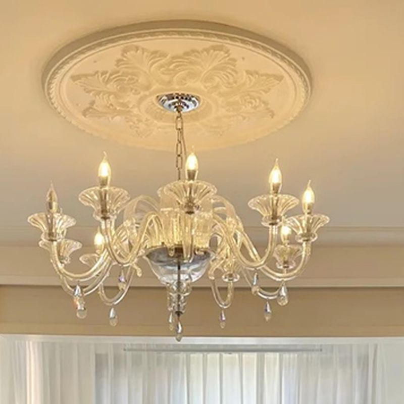 $400 Silver Iron Candelabra Chandelier with Adjustable Chain