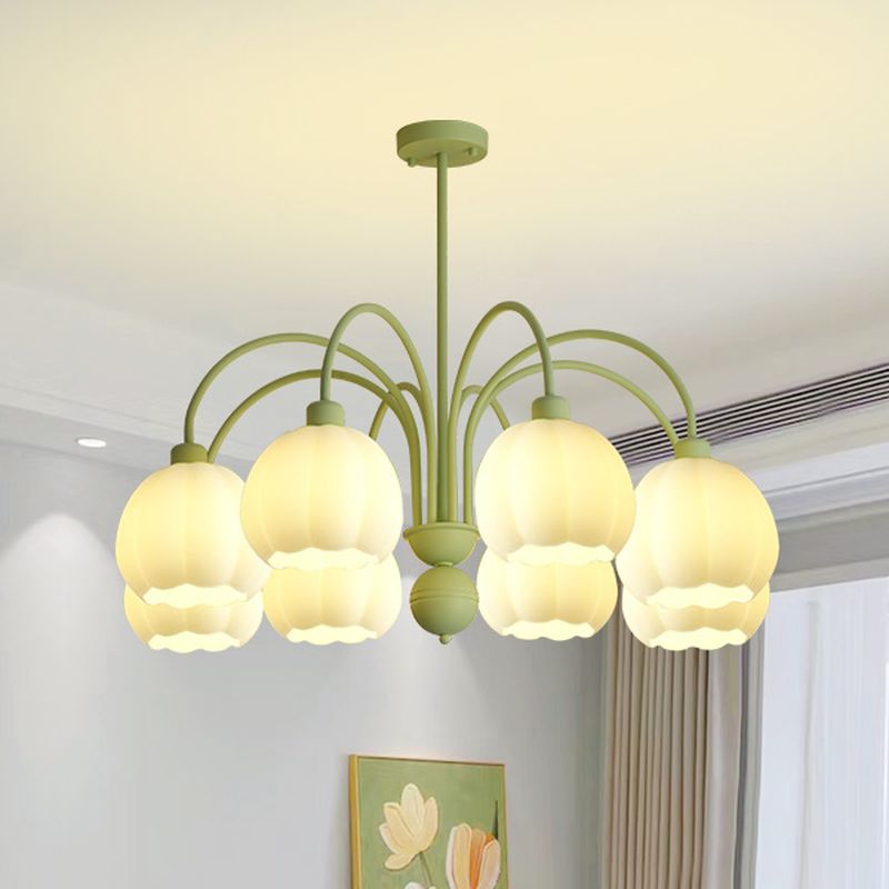 $135 Geometric Chandelier without LED/Incandescent/Fluorescent, Chalk & Downward Shade, Adjustable Height & Pendant Rod 