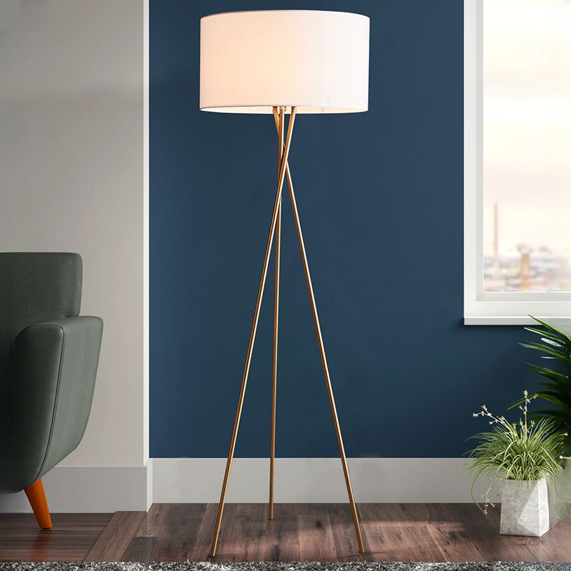 $270 1 Light Modern Simple Style LED/Incandescent/Fluorescent Alloy Traditional Floor Lamp with Textured Fabric Shade for Residential Use and Foot Switch 